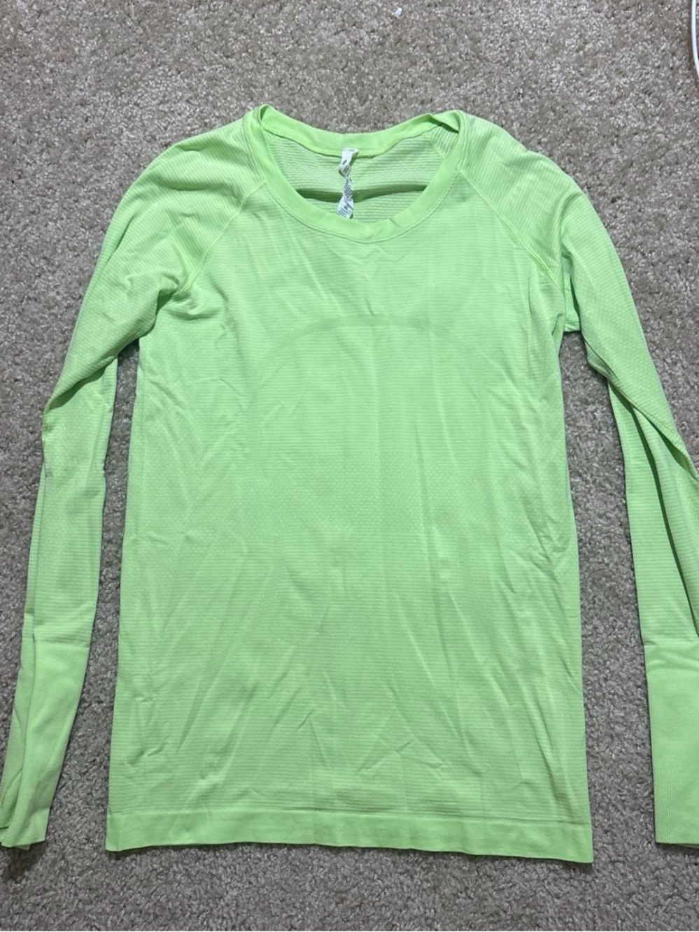 Lime Green Lululemon Long Sleeve Swiftly Tech Shirt